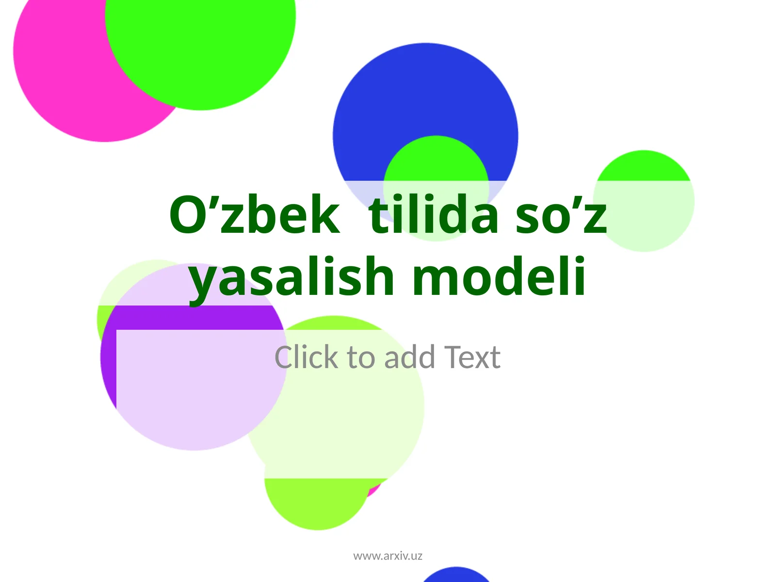 O’zbek tilida so’zyasalish modeli