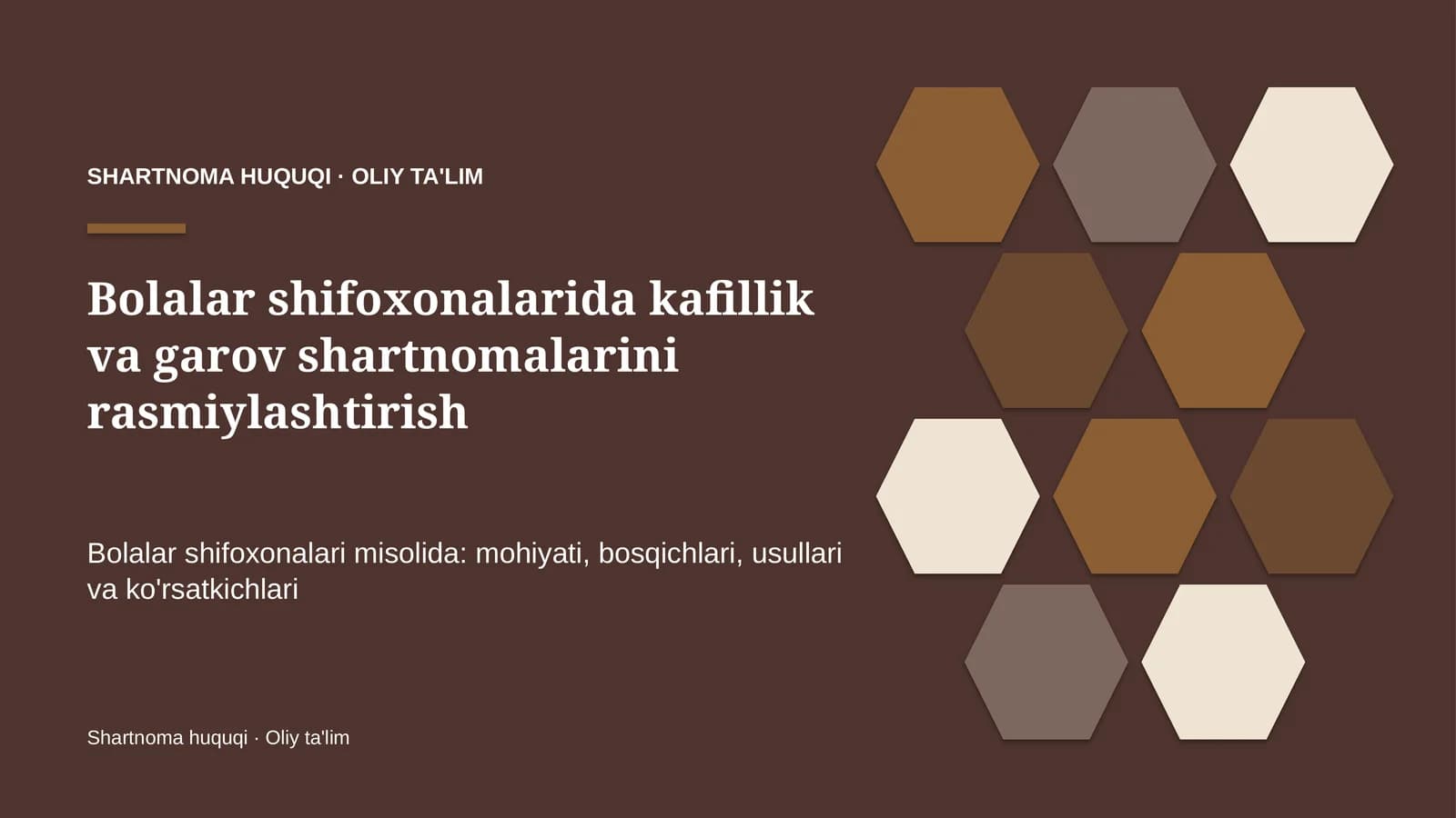 Shartnoma Huquqi · Oliy Ta'limg