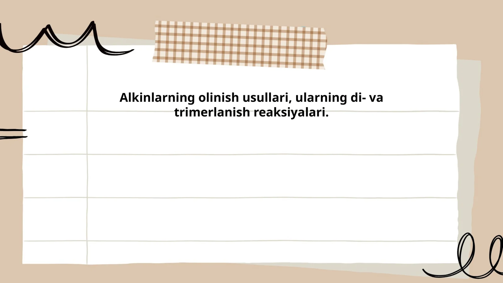 Аlkinlаrning оlinish usullаri, ulаrning di- vа trimеrlаnish reaksiyalаri