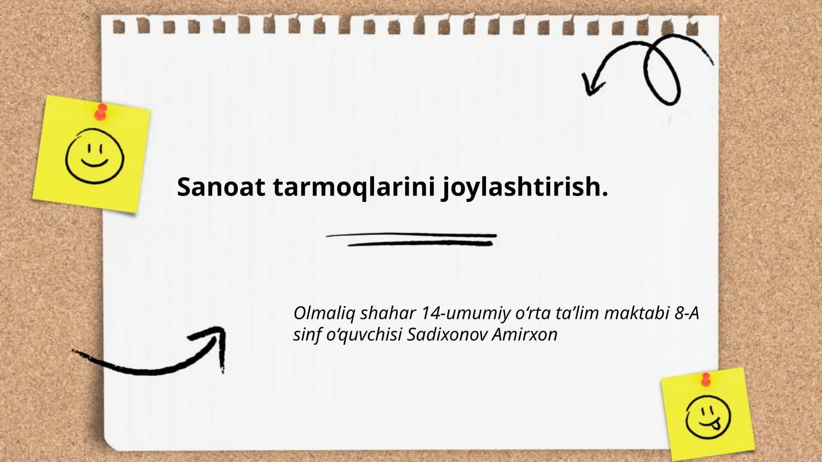Sanoat tarmoqlarini joylashtirish