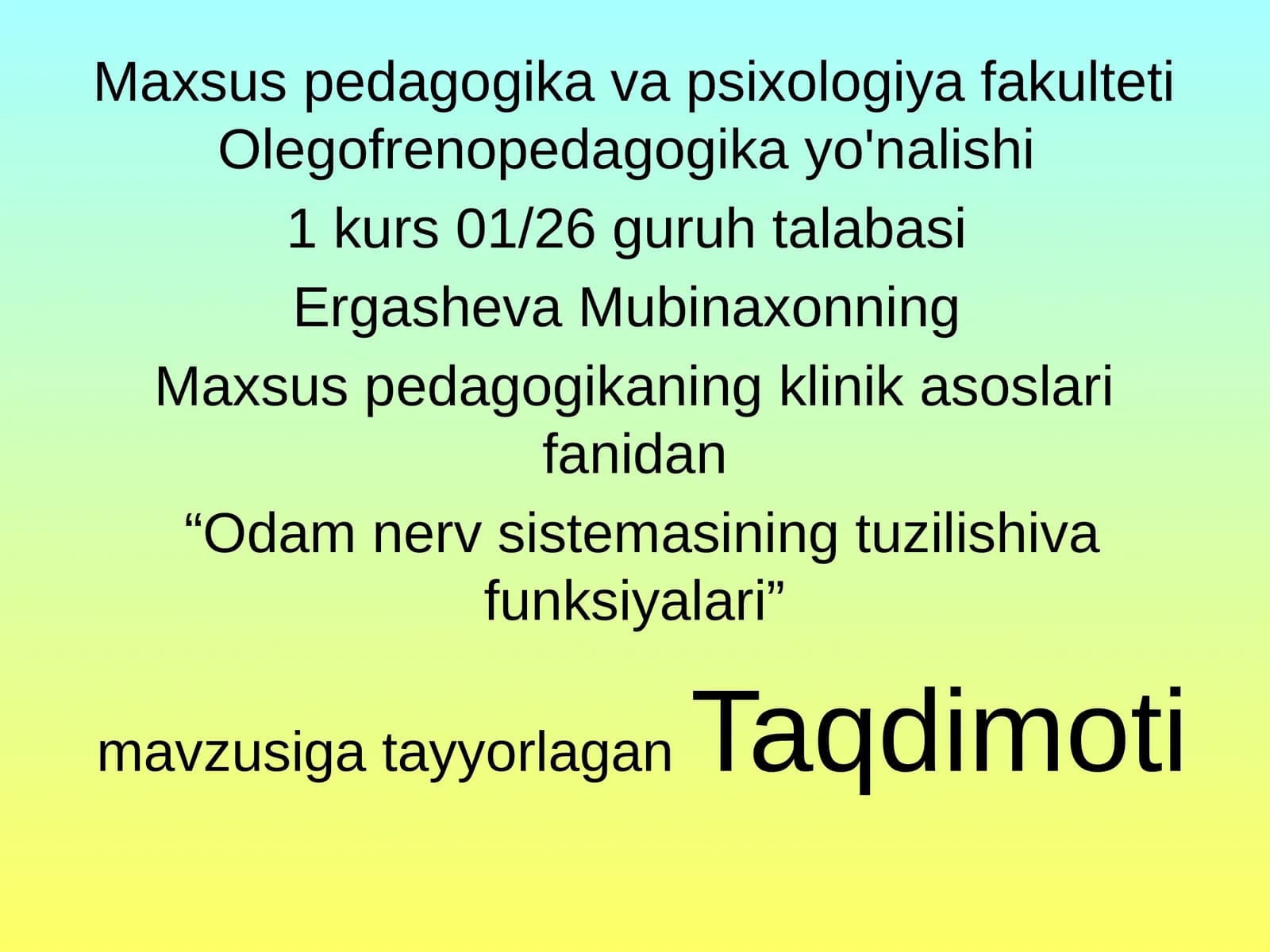 Odamnervsistemasiningtuzilishivafunksiyalari