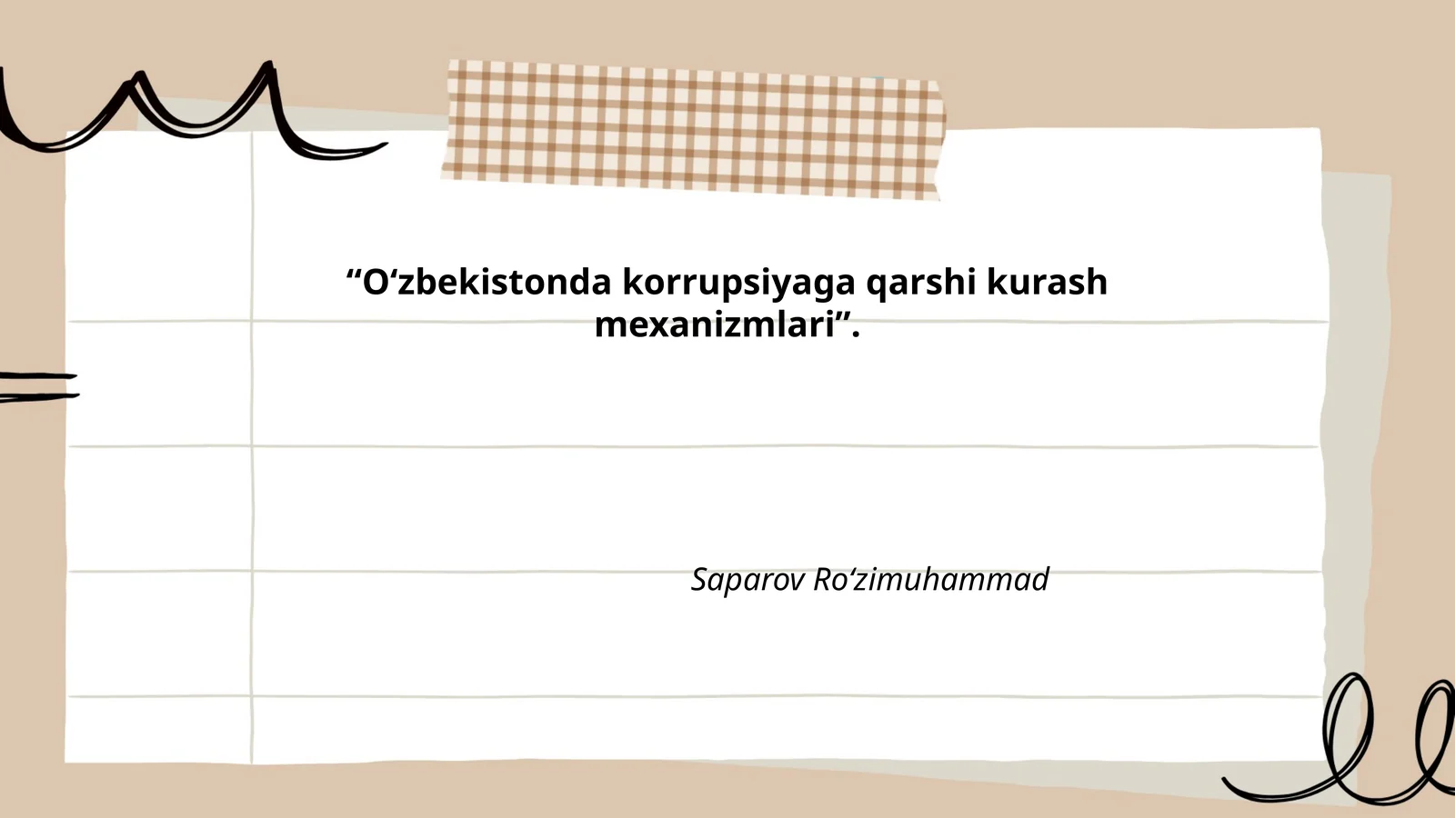 O‘zbekistonda korrupsiyaga qarshi kurash mexanizmlari