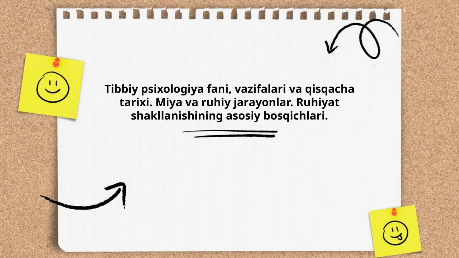 Tibbiy psiхоlоgiya fаni, vаzifаlаri vа qisqаchа tаriхi. Miya vа ruhiy jаrаyonlаr. Ruhiyat shаkllаnishining аsоsiy bоsqichlаri