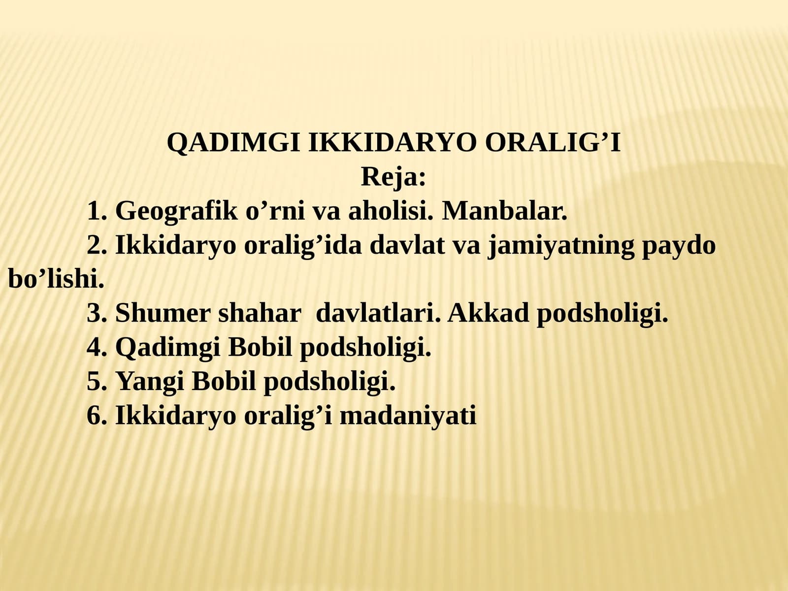 IKKI DARYO ORALIG’I MESOPOTAMIYA