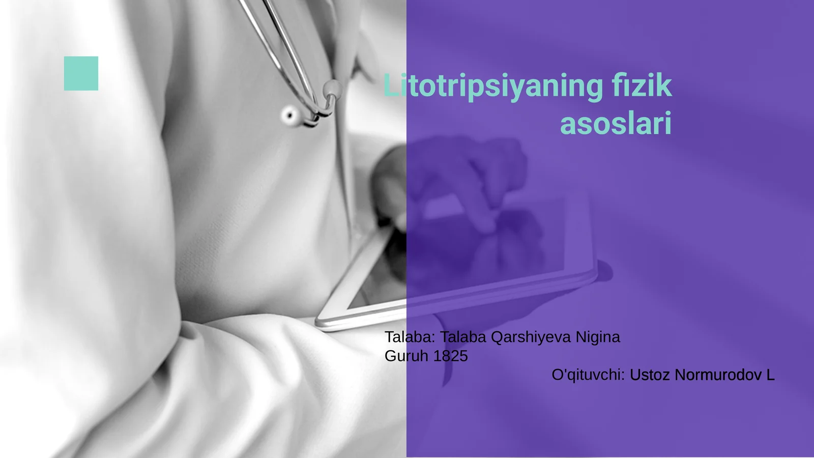 Litotripsiyaning fizik asoslari