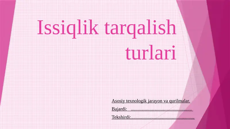 Issiqlik tarqalish turlari