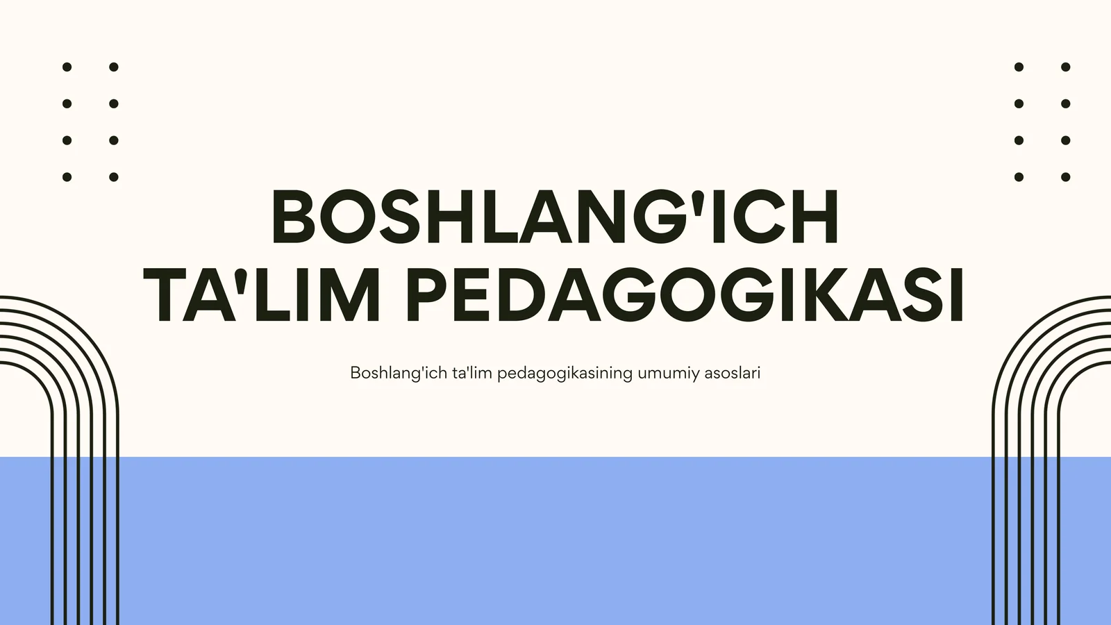 Boshlang'ich ta'lim pedagogikasi