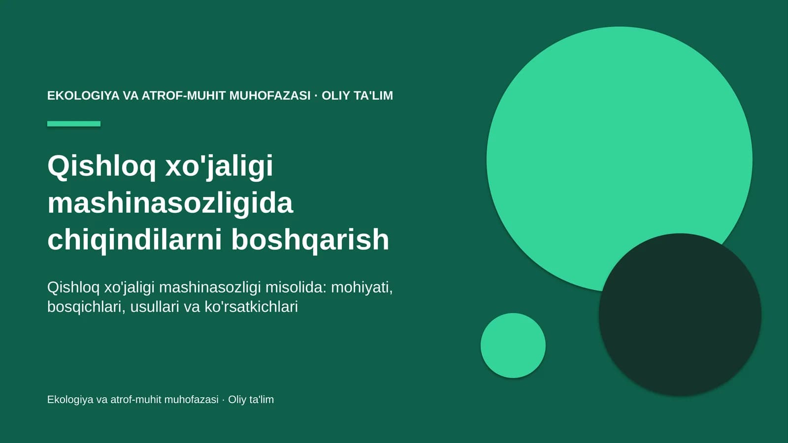 [Qishloq xo'jaligi mashinasozligida chiqindilarni boshqarish]