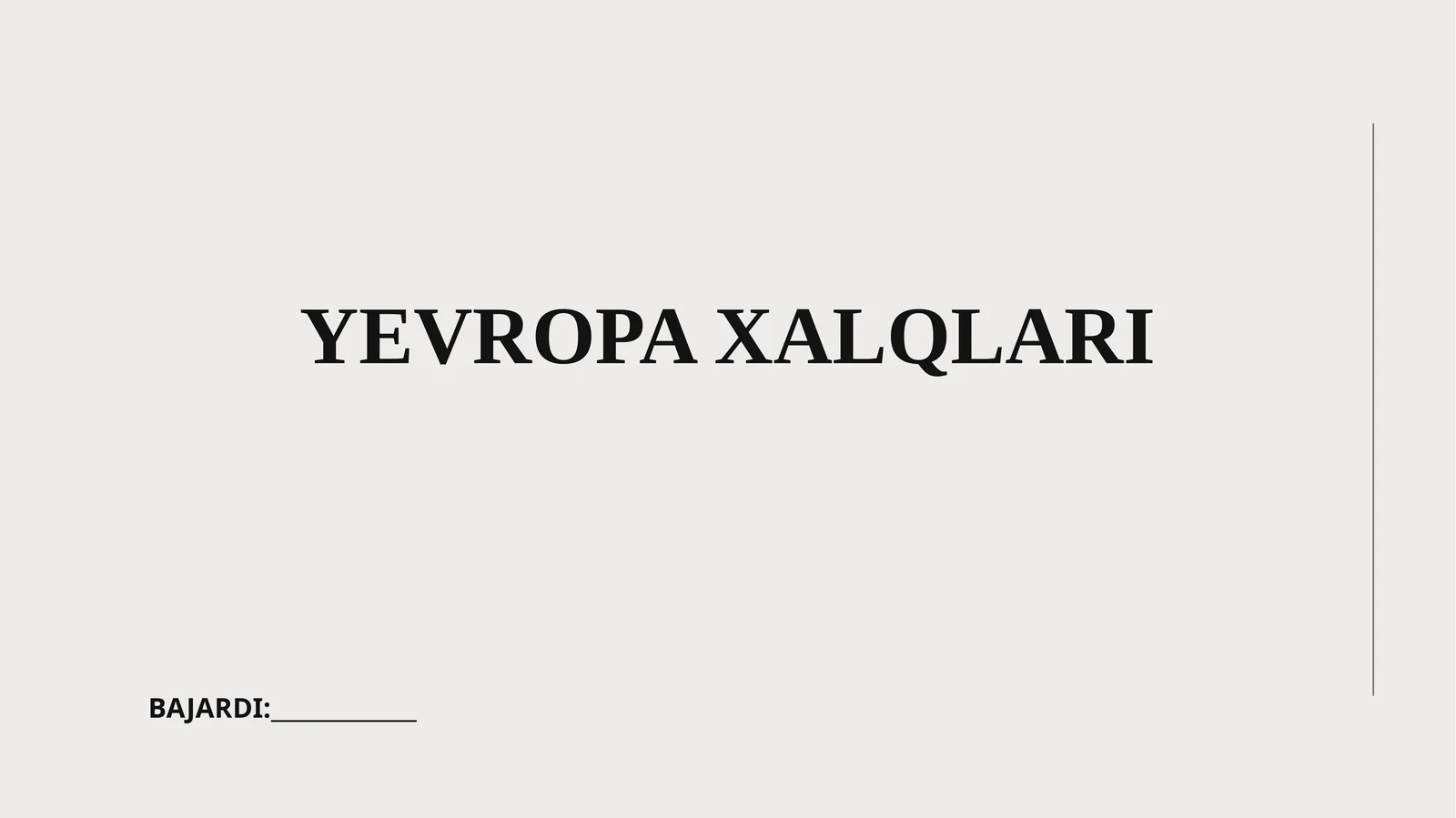 YEVROPA XALQLARI