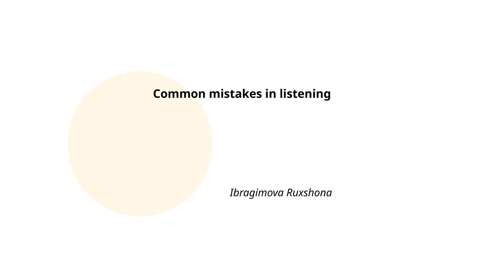 Common mistakes in listening