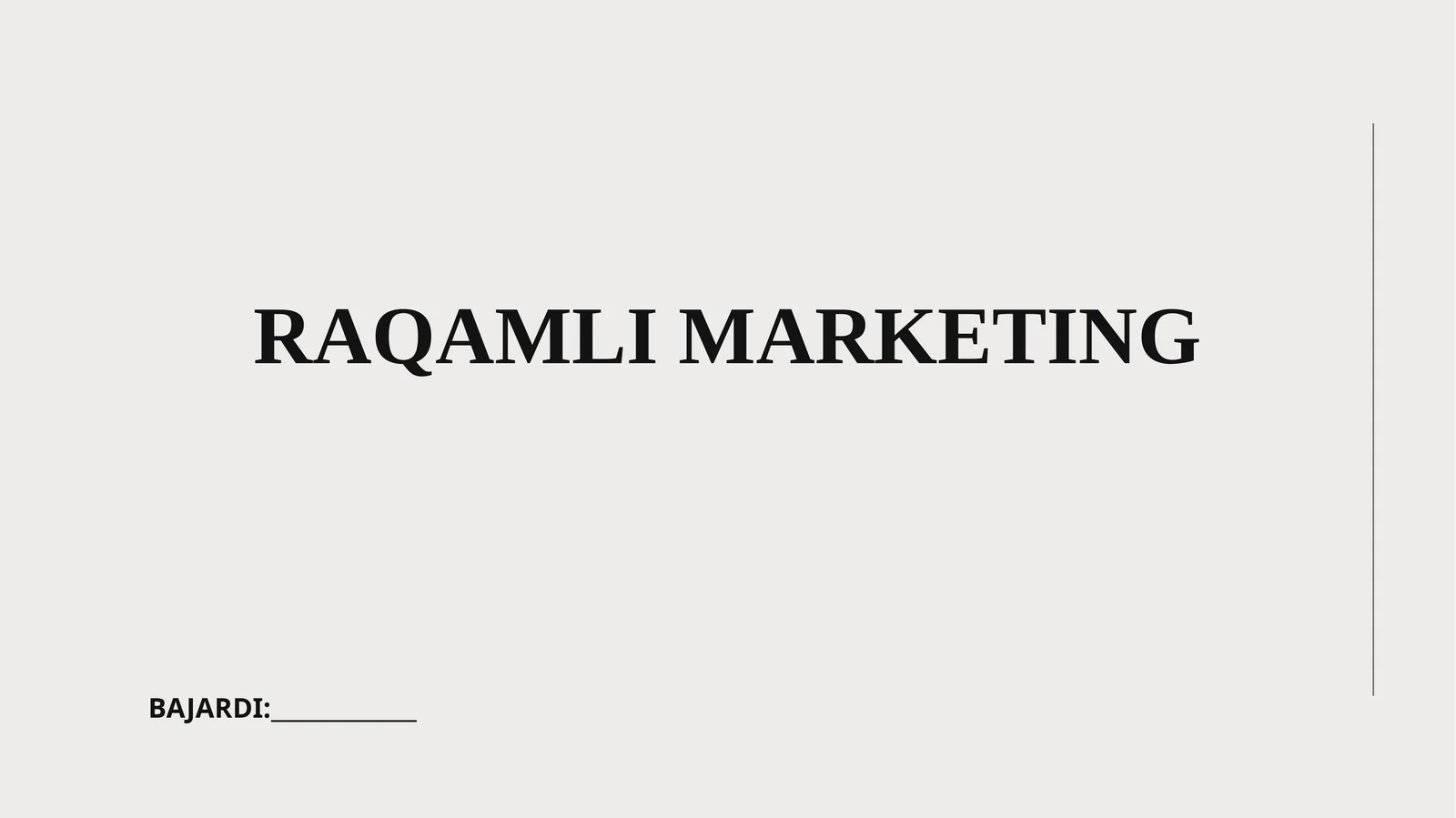 RAQAMLI MARKETING