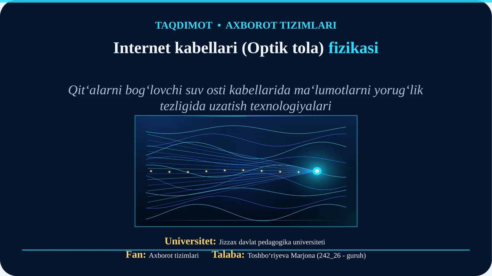 Internet kabellari (Optik tola)fizikasi
