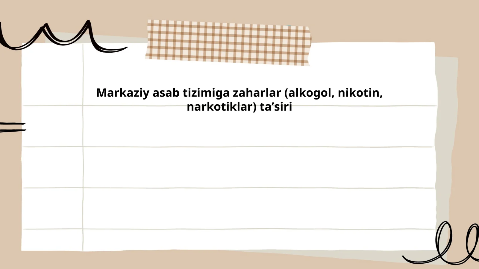 Alkogol, Nikotin, Narkotiklar Ta'siri