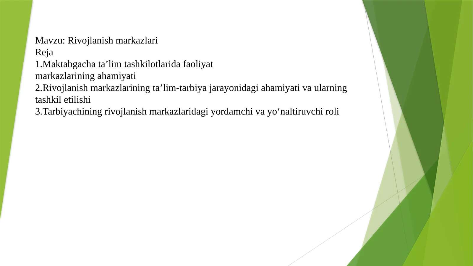 Rivojlanish markazlari