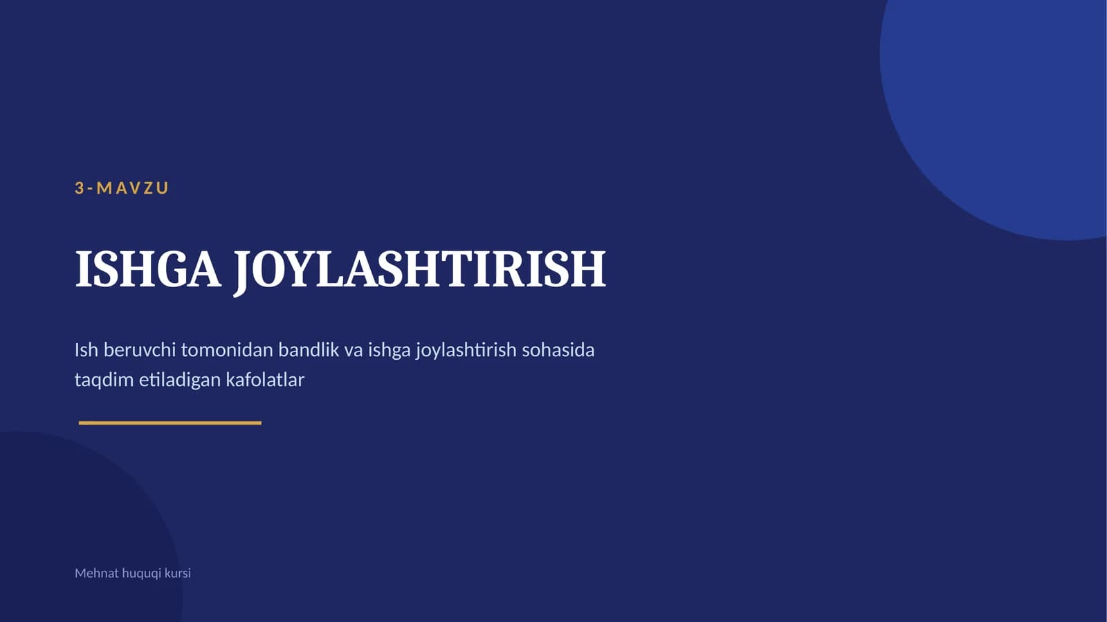 ISHGA JOYLASHISH