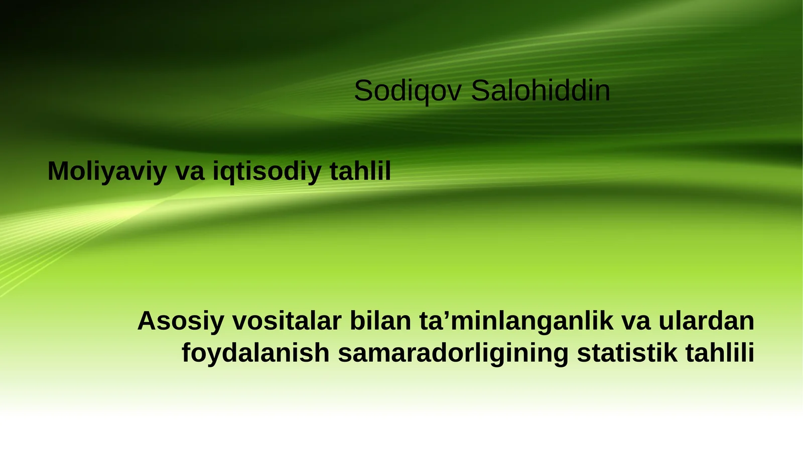 Moliyaviyvaiqtisodiytahlil