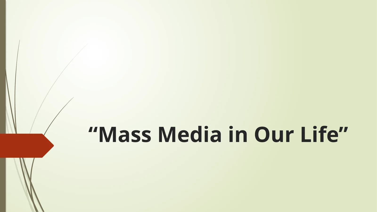 Mass media in our life