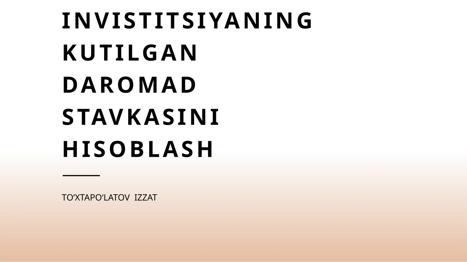 Investitsiyalarning kutilgan daromadi