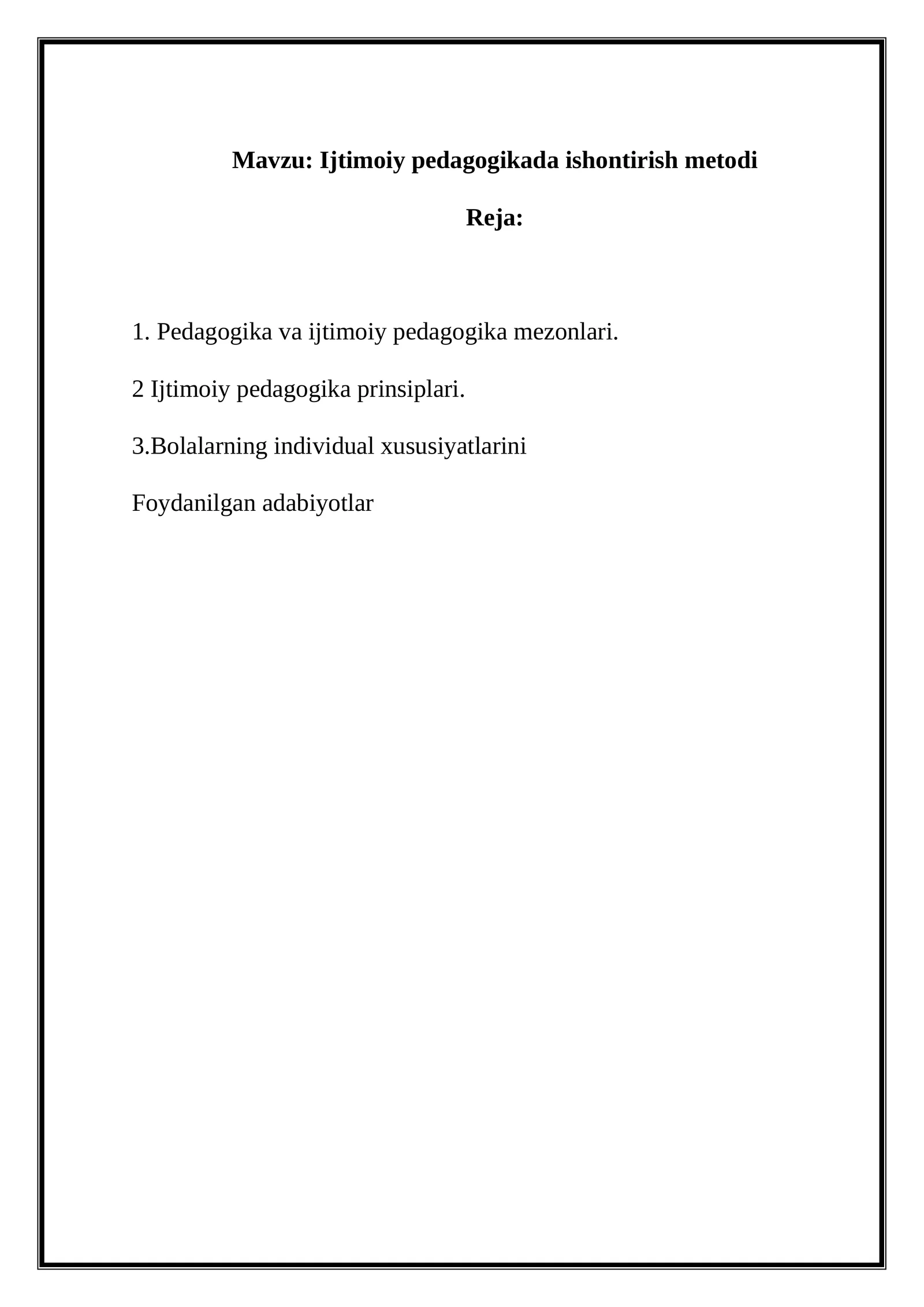 Ijtimoiy pedagogikada ishontirish metodi