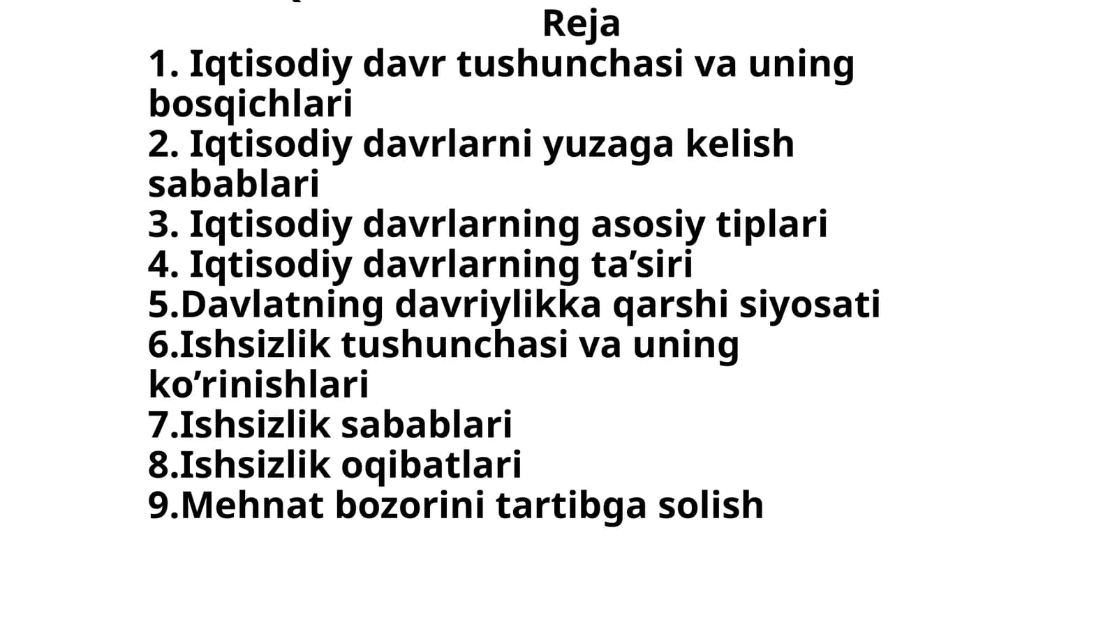 REALIQTISODIY DAVRLAR NAZARIYASI