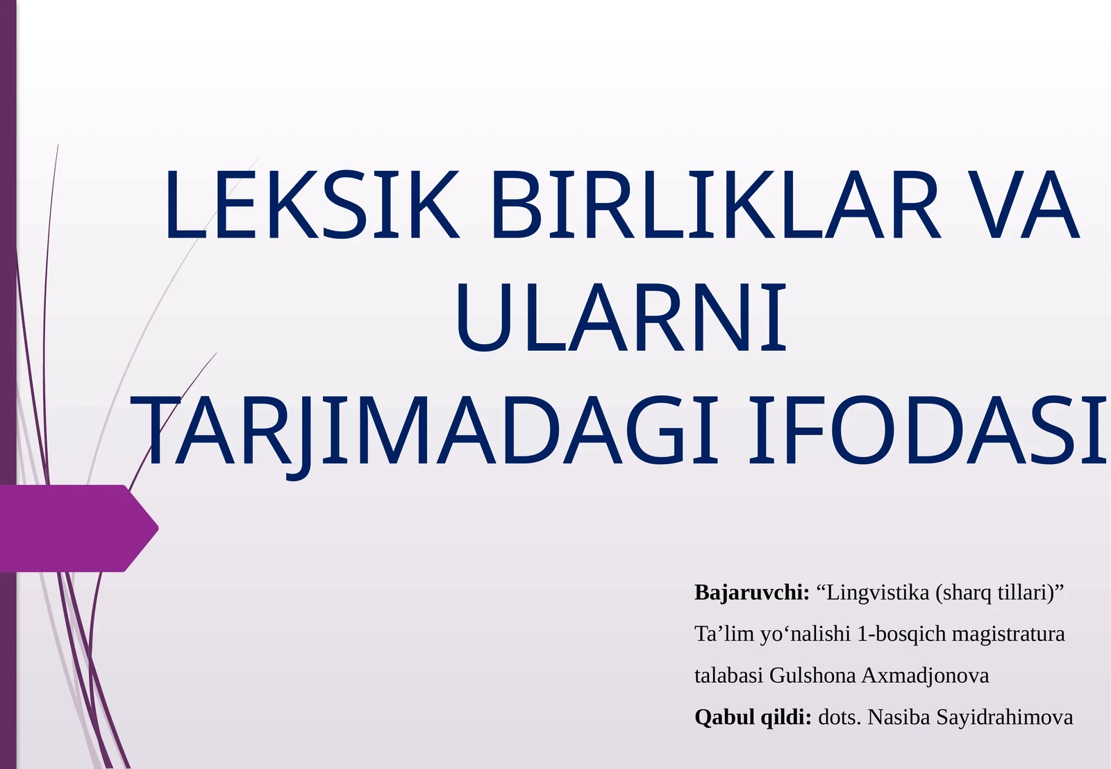 PPT Leksik birliklar va ularni tarjimadagi ifodasi