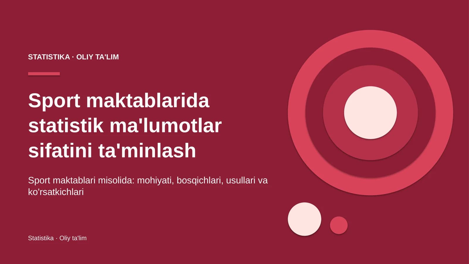 Sport maktablarida statistik ma'lumotlar sifatini ta'minlash