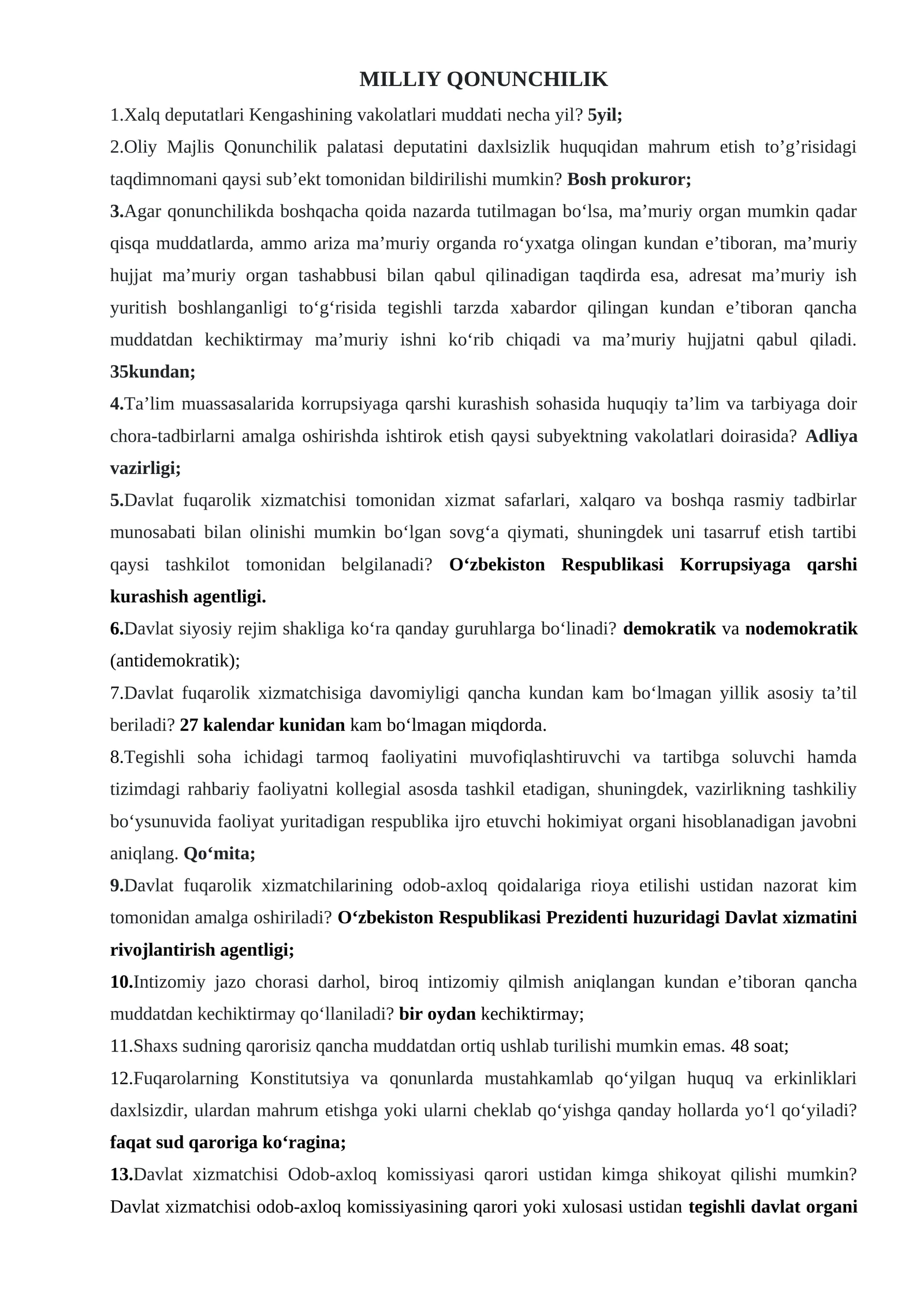 Argos testidan 100% tushadigan savollar