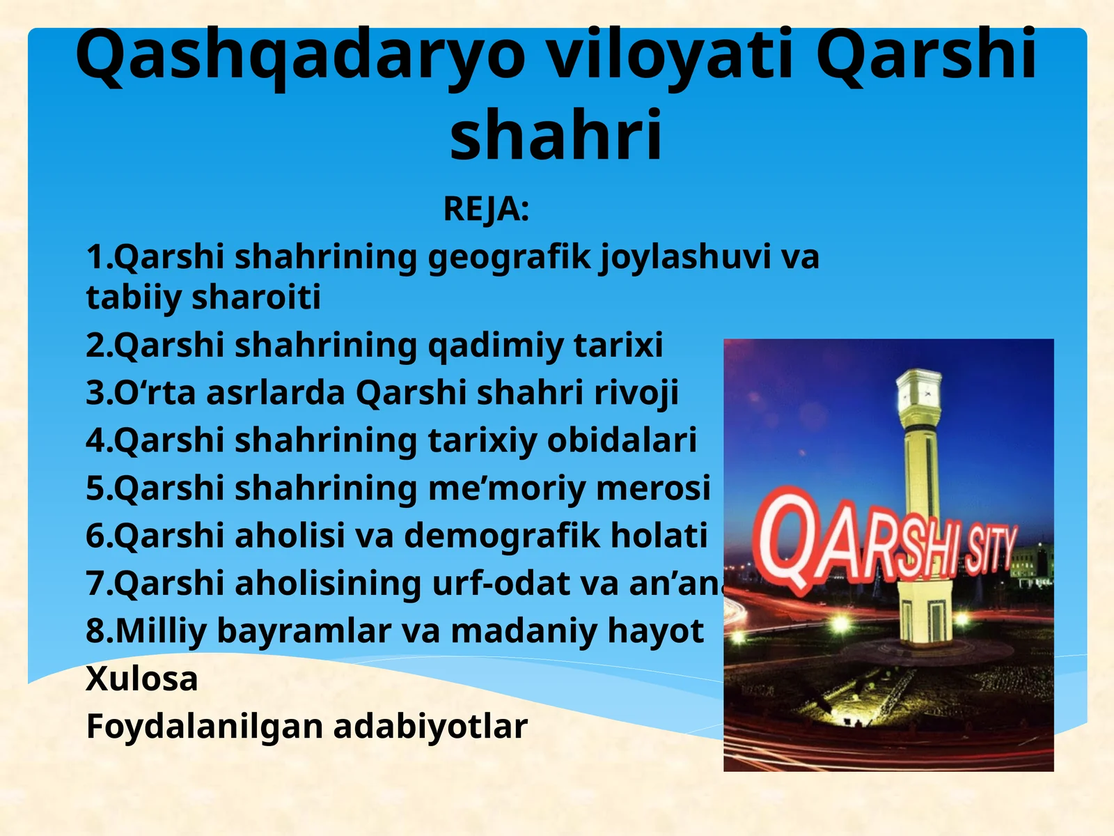 Qashqadaryo viloyati Qarshi shahri