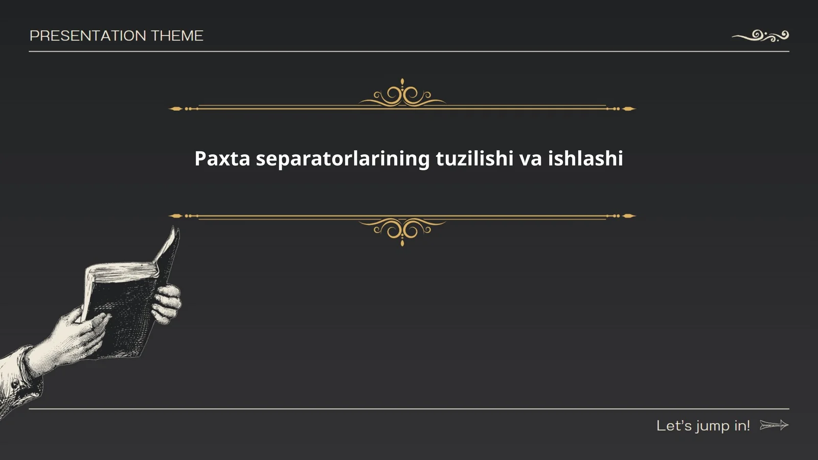 Paxta separatorlarining tuzilishi va ishlashi