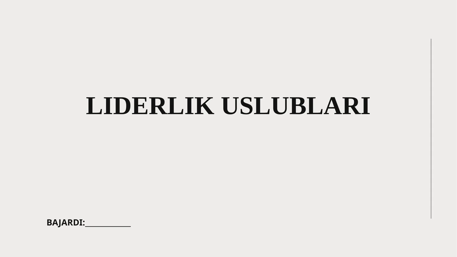 LIDERLIK USLUBLARI